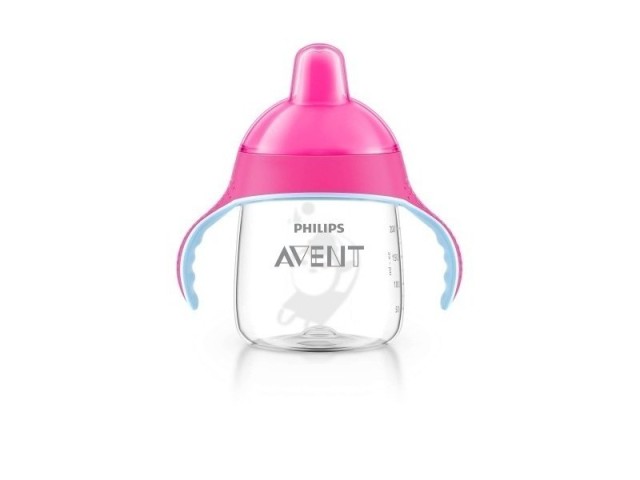 Philips Avent Κύπελλο με στόμιο χωρίς διαρροές SCF753/07, 12m+, Χρώμα ΡΟΖ, 260ml