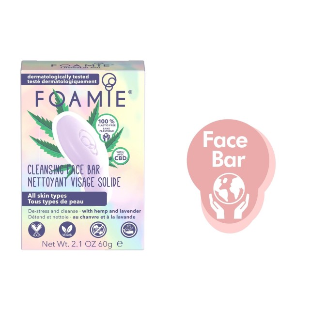 Foamie Face Bar I Beleaf in You Calming all Skin Types Μπάρα Καθαρισμού Προσώπου για Ενυδάτωση 60gr