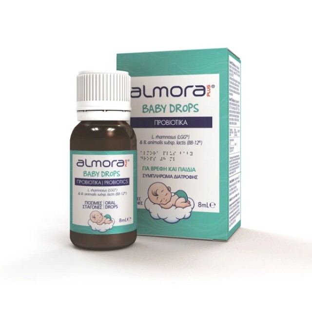 Elpen Almora Plus Baby Drops Προβιοτικό  Για Την Ανακούφιση Των Βρεφικών Κολικών Την Υγεία Του Γαστρεντερικού 8ml