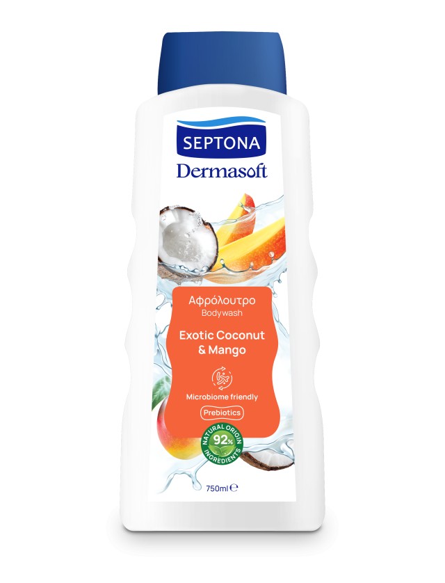 Septona DermaSoft Αφρόλουτρο Exotic Coconut & Mango 750ml