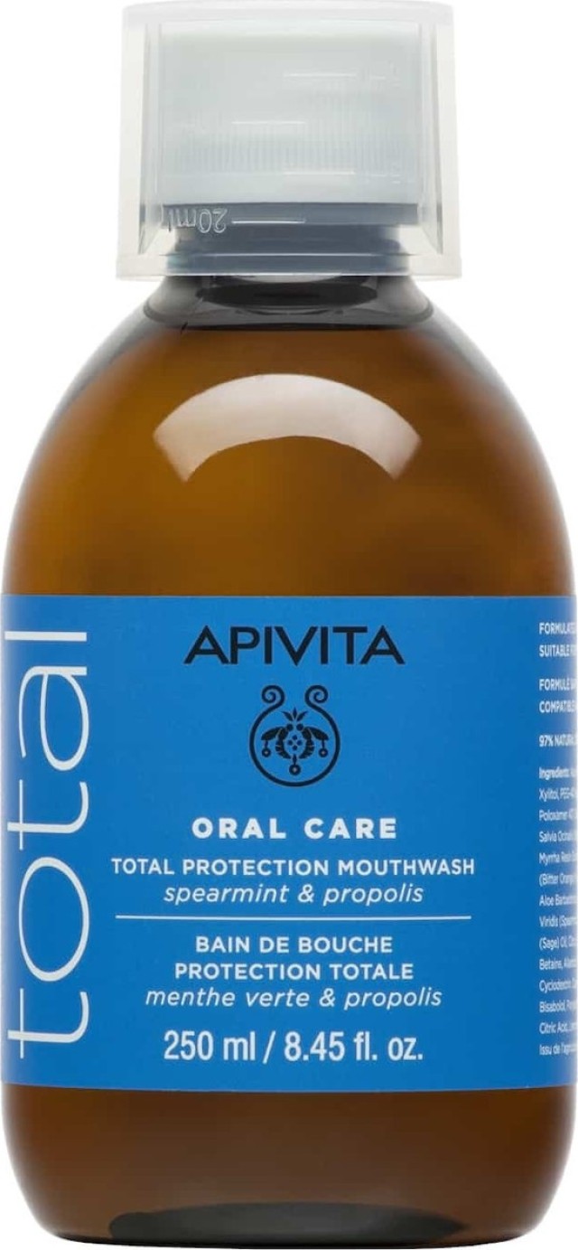 Apivita Total Oral Care Φυσικό Στοματικό Διάλυμα με Δυόσμο και Πρόπολη 250ml