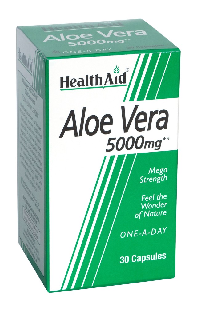 Health Aid Aloe Vera 5000mg Συμπλήρωμα Διατροφής με Αλόη για Φυσική Αποτοξίνωση & Απορρόφηση Πρωτεϊνών 30 Kάψουλες