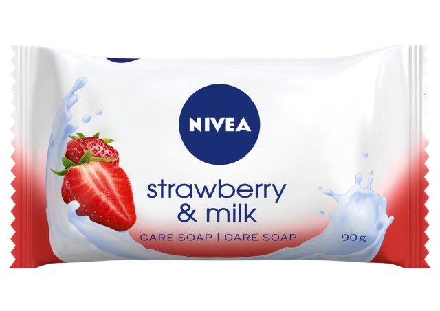 Nivea Care Soap with Strawberry & Milk Κρεμοσάπουνο 90gr
