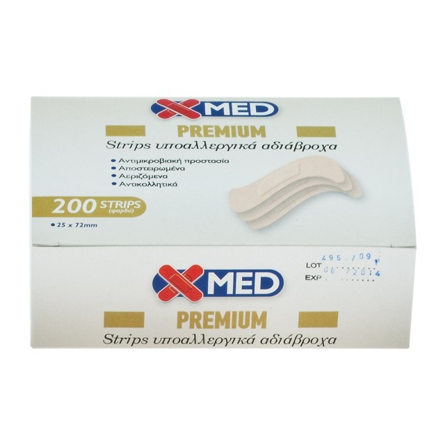 Medisei X-Med Premium Strips Αυτοκόλλητα Αδιάβροχα Επιθέματα [25x75] 2 …
