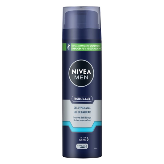 Nivea Men Protect & Care Shaving Ανδρικό Gel Ξυρίσματος 200ml