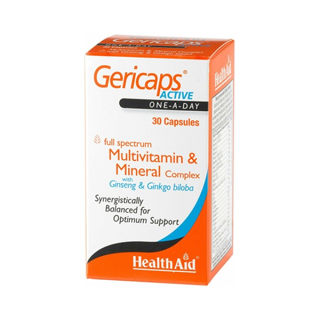 HEALTH AID GERICAPS ACTIVE  Multivitamin GINSENG & GINKGO BILOBA 30s