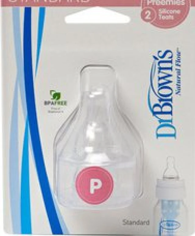 Dr. Browns Natural Flow Silicone Nipple For Premature Babies 2pcs [342-RGX]