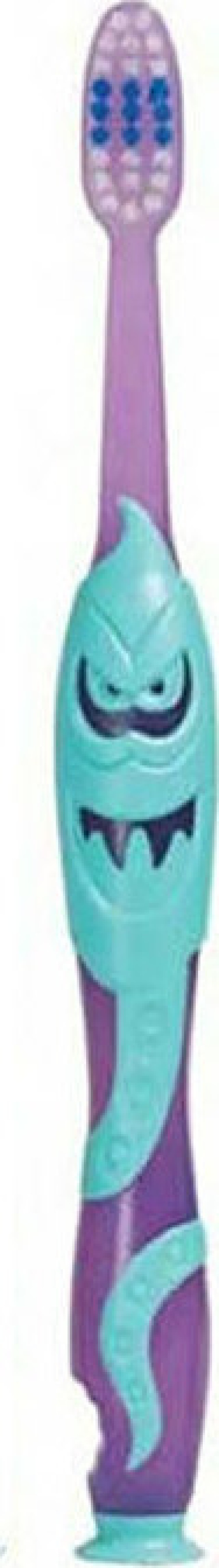 Elgydium Kids Monster Toothbrush Παιδική Οδοντόβουρτσα Μωβ - Τιρκουάζ για 2-6 Ετών 1 Τεμάχιο
