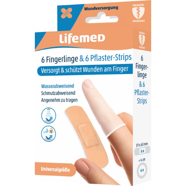 Lifemed Γαντάκι Δακτύλου και Ταινίες Επιθέματος, 12 Τεμάχια Lifemed Γαντάκι Δακτύλου και Ταινίες Επιθέματος, 12 Τεμάχια