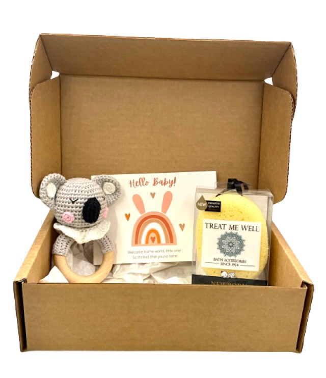Treat Me Well Mini Baby Box Grey Koala NewBorn Bath & Shower Sponge Βρ … Treat Me Well Mini Baby Box Grey Koala NewBorn Bath & Shower Sponge Βρ …