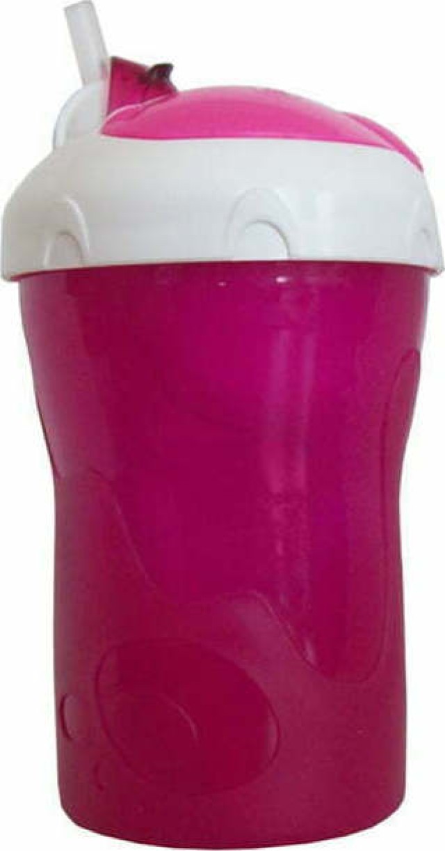 Mam Primamma 2 σε 1 Ποτηράκι με Καλαμάκι και Θήκη για την Πιπίλα 12m+ Χρώμα:Ροζ 280ml