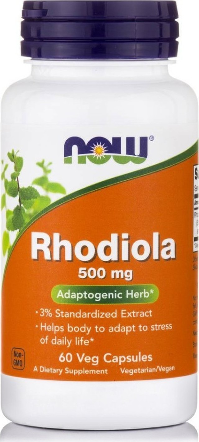 Now Foods Rhodiola 500mg (3% Extract), Συμπλήρωμα Διατροφής Για Την Τόνωση του Οργανισμού 60 Κάψουλες