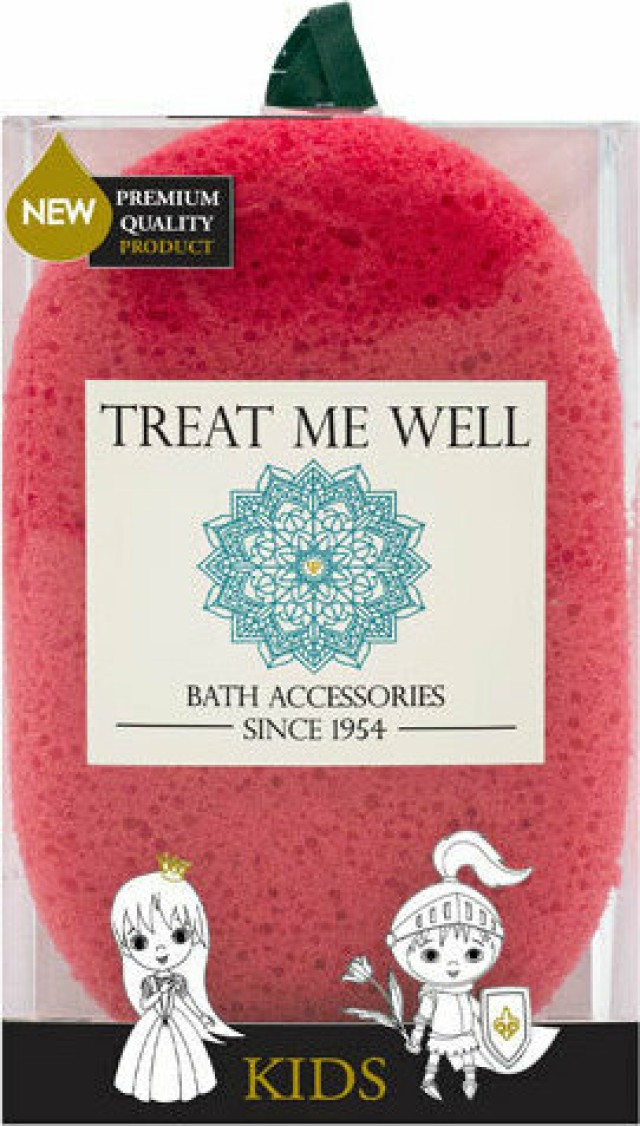 Treat me Well KIDS Bath & Shower Sponge Παιδικό Οβάλ Σφουγγάρι Κόκκινο &hellip;