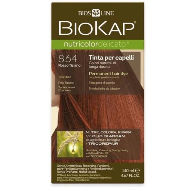 Biokap Nutricolor Delicato No8.64 Titian Red Tiziano Βαφή Μαλλιών Κόκκ …