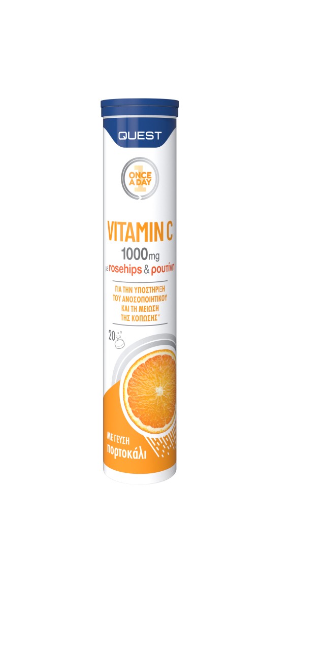 Quest Effervescent Vitamin C 1000mg Συμπλήρωμα Με Βιταμίνη C 20 Αναβράζοντα Δισκία