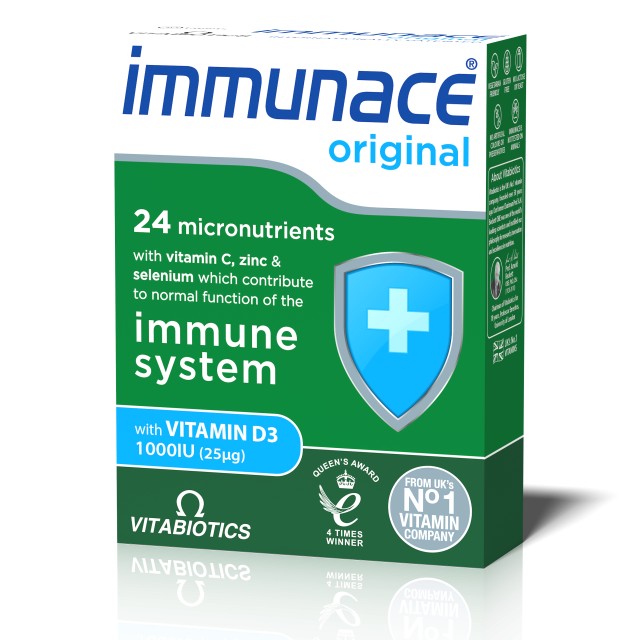 Vitabiotics Immunace Original Vitamin D3 1000IU Συμπλήρωμα Διατροφής για το Ανοσοποιητικό Σύστημα 30 Δισκία
