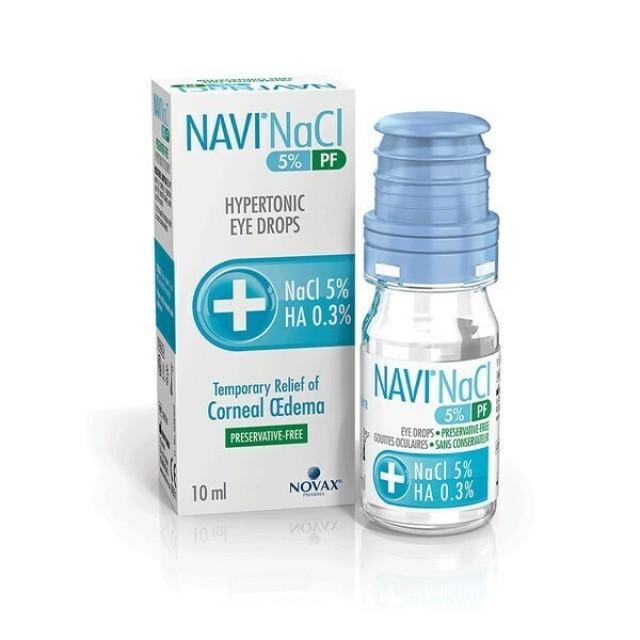 Novax Navi NaCl 5% PF Eye Drops Υπερτονικό Οφθαλμικό Διάλυμα με Χλωριούχο Νάτριο 5%  10ml