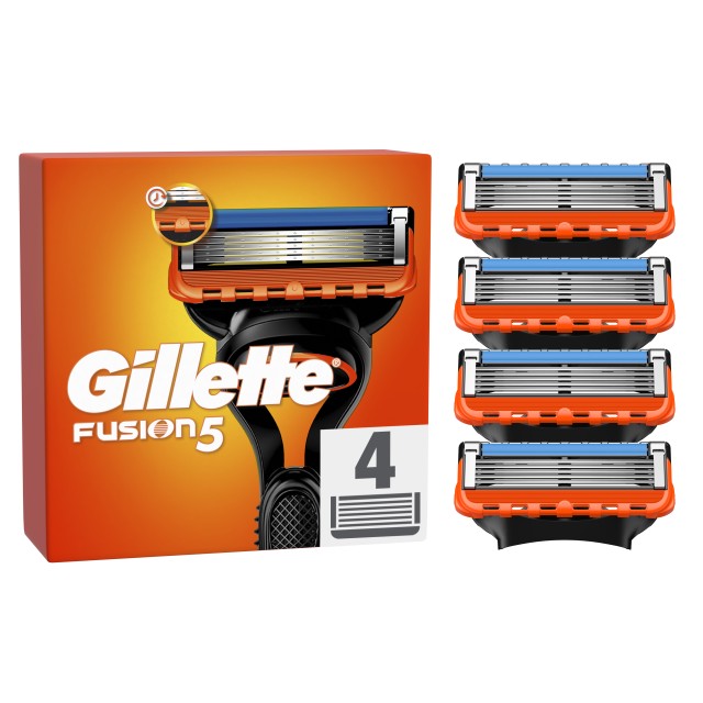 Gillette Fusion5 Ανταλλακτικές Κεφαλές Ξυριστικής Μηχανής 4 Τεμάχια
