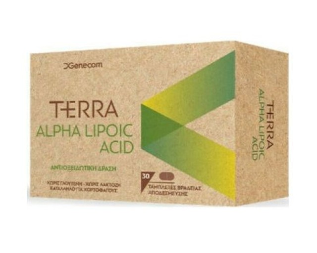 Genecom Terra Alpha Lipoic Acid Συμπλήρωμα Διατροφής με Αντιοξειδωτική Δράση 30 Ταμπλέτες